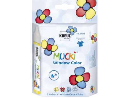 KREUL Window Color Pen 'MUCKI', kit de 4
