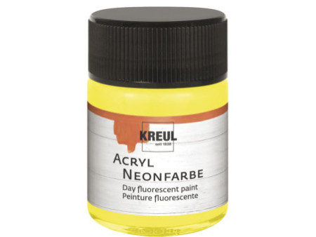 KREUL Peinture fluorescente dans un flacon, 50 ml,jaune fluo