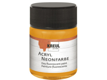 KREUL Peinture fluorescente dans un flacon,50 ml,orange fluo