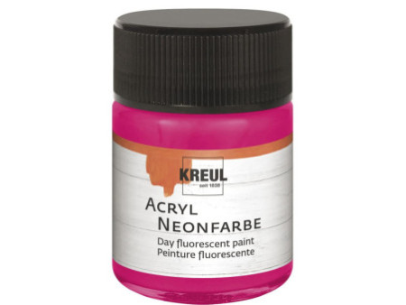 KREUL Peinture fluorescente dans un flacon, 50 ml, rose fluo