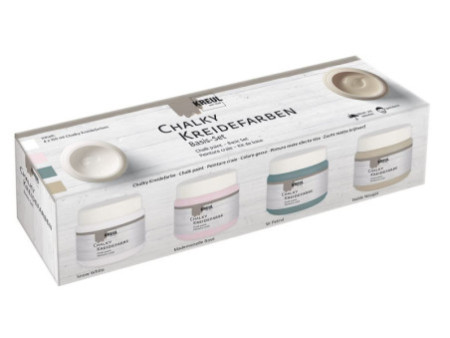 KREUL Peinture craie Chalky, set de base 4 x 150 ml