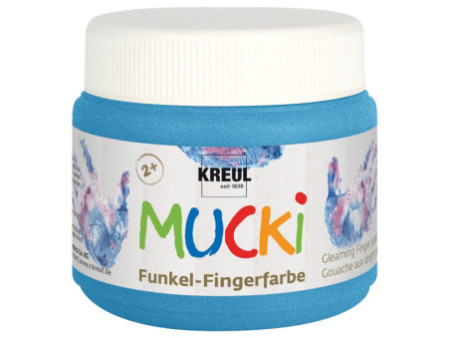 KREUL Gouache aux doigts nacrée 'MUCKI', 150 ml,bleu diamant