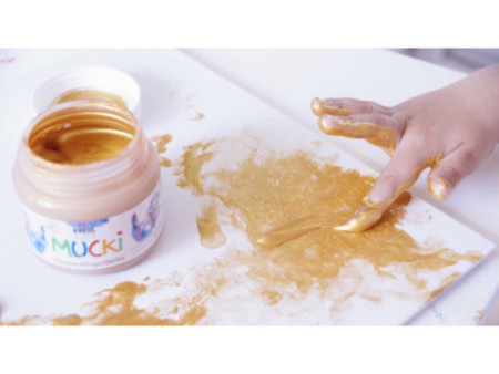 KREUL Gouache aux doigts nacrée 'MUCKI', 150 ml,bleu diamant