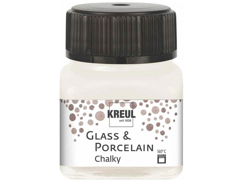 KREUL Peinture pour verre et porcelaine Chalky, White Cotton