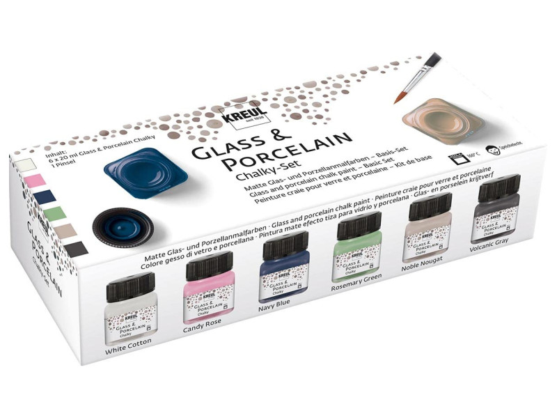 KREUL Peinture pour verre et porcelaine Chalky, set de 6