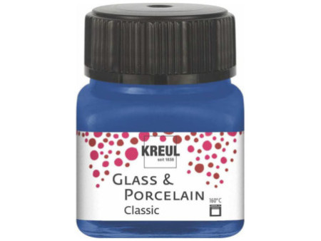 KREUL Peinture pour verre et porcelaine Classic, bleu cobalt