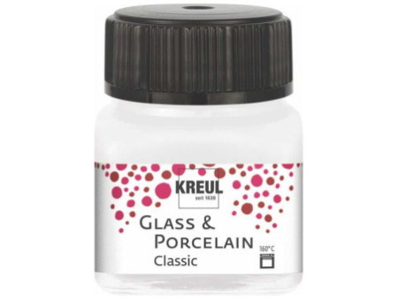 KREUL Peinture pour verre et porcelaine Classic, blanc irisé