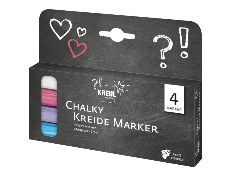 KREUL Marqueurs craie Chalky, Medium, kit de 4