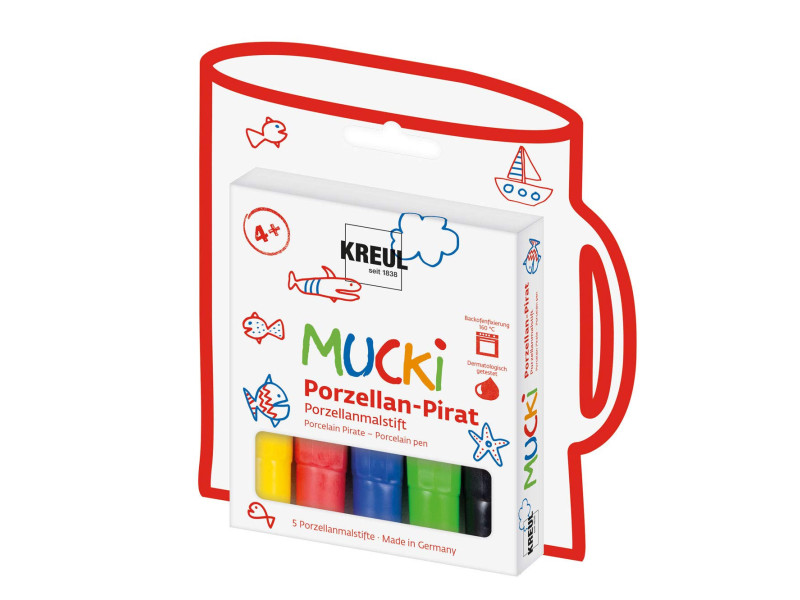 MUCKI Feutre pour porcelaine 'MUCKI', set de 5