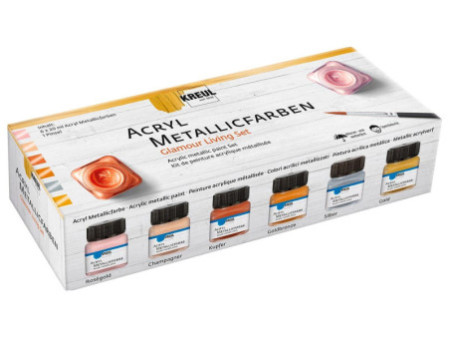KREUL Peinture acrylique métallique, kit Glamour Living