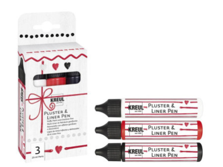 KREUL Pluster & Liner Pen, set de 3