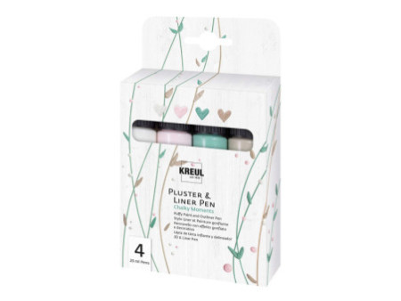 KREUL Pluster & Liner Pen, set de 4 Chalky Moments