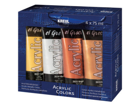 KREUL Peinture acrylique el Greco Acrylic Metallic, set de 4