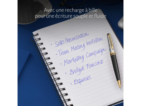 WATERMAN Stylo à bille Expert Reflets de Paris Noir G.T.