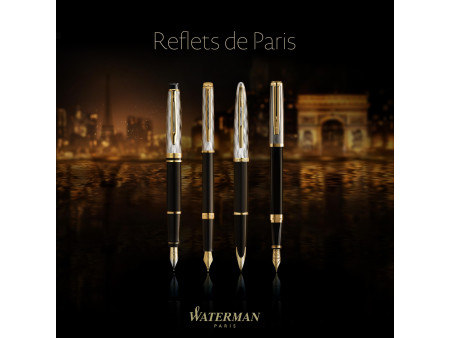 WATERMAN Stylo à bille Expert Reflets de Paris Noir G.T.