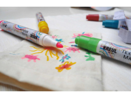 KREUL Feutre textile médium 'Junior', kit 'Color your case'