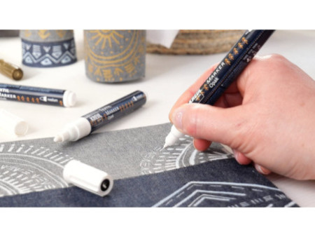 KREUL Feutre textile Opak, pointe ogive fine, blanc