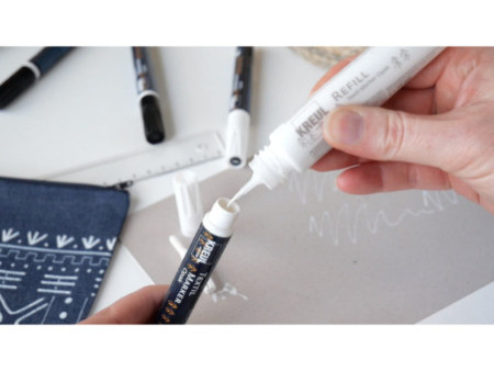 KREUL Feutre textile Opak, pointe ogive fine, blanc