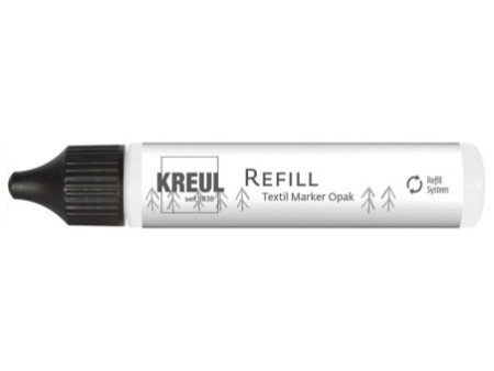 KREUL Recharge pour feutre textile Opak, 25 ml, blanc