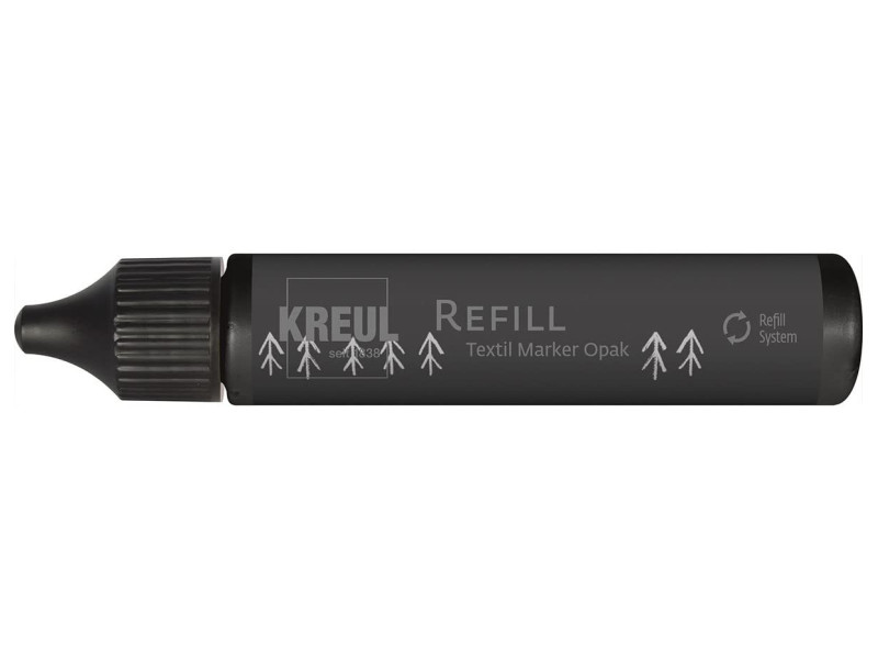 KREUL Recharge pour feutre textile Opak, 25 ml, noir
