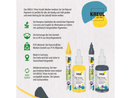 KREUL Marqueur acrylique TRITON Acrylic, set de 2 Natural