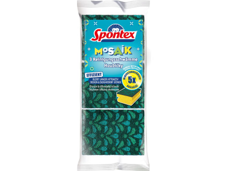 Spontex Éponge Mosaik, pack de 3, assorti