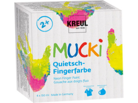KREUL Gouache aux doigts fluo 'MUCKI', 150 ml, set de 4