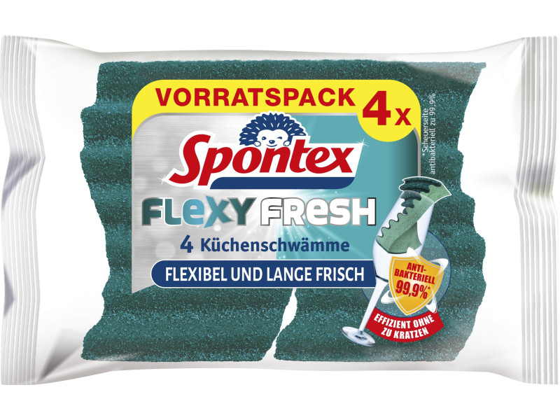 Spontex Éponge Flexy Fresh, pack de 4