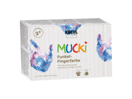 KREUL Gouache aux doigts nacrée 'MUCKI', 150 ml, set de 6