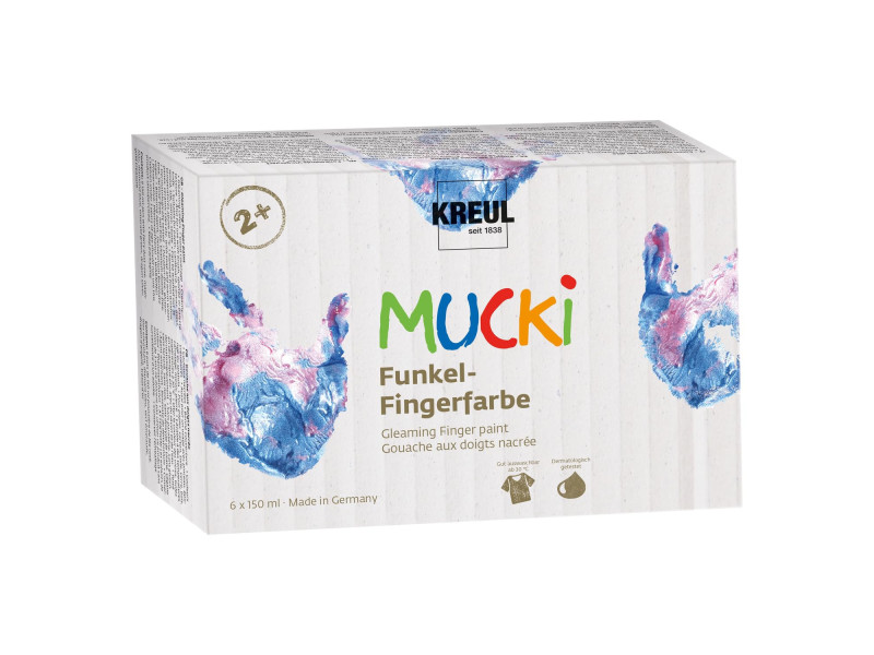 KREUL Gouache aux doigts nacrée 'MUCKI', 150 ml, set de 6
