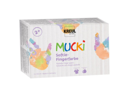 KREUL Gouache aux doigts pastel 'MUCKI', 150 ml, set de 6