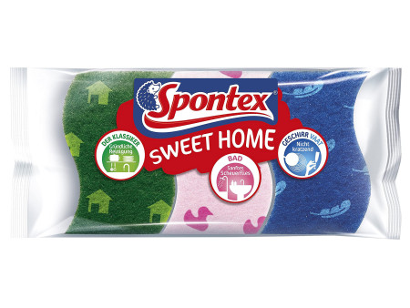 Spontex Set d'éponges Sweet Home, pack de 3