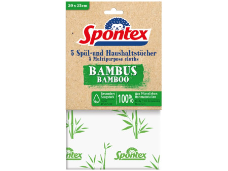 Spontex Torchon Bambus, pack de 5