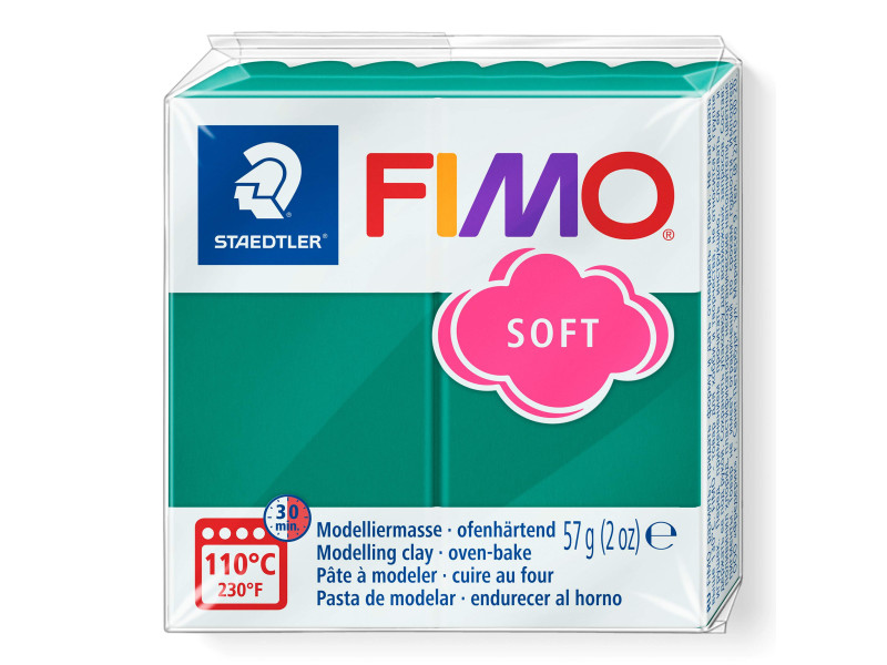 FIMO Pâte à modeler SOFT, à cuire, 57 g, vert émeraude