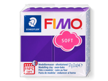 FIMO Pâte à modeler SOFT, à cuire, 57 g, prune