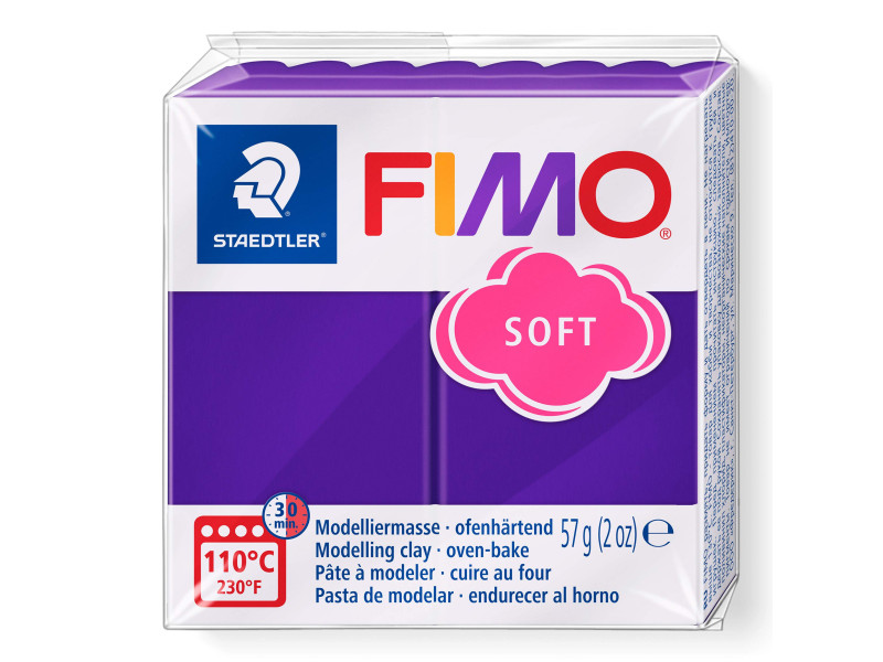 FIMO Pâte à modeler SOFT, à cuire, 57 g, prune