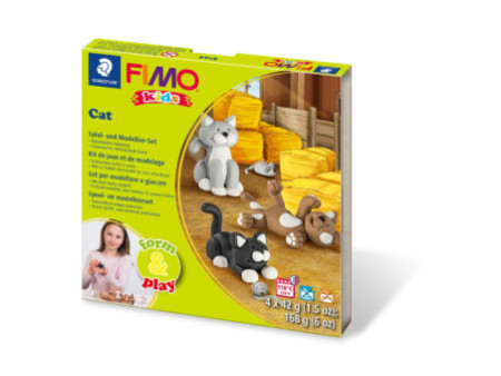 FIMO kids Kit de modelage Form & Play 'Cat', niveau 2