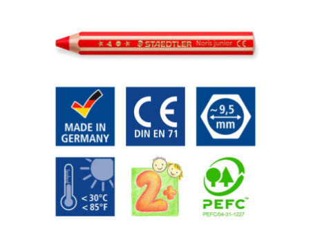 STAEDTLER Crayon de couleur hexagonal Noris junior,étui de 6