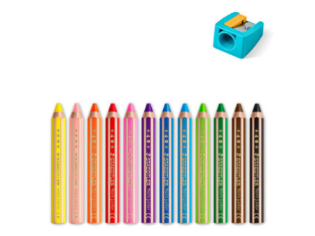 STAEDTLER Crayon de couleur hexagonal Noris junior,étui de12