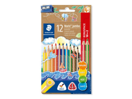 STAEDTLER Crayon de couleur Noris jumbo, étui 10+2