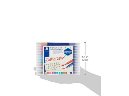 STAEDTLER Feutre double pointe de calligraphie, étui de 12