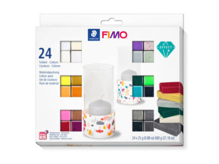 FIMO EFFECT Pâte à modeler, kit de 24
