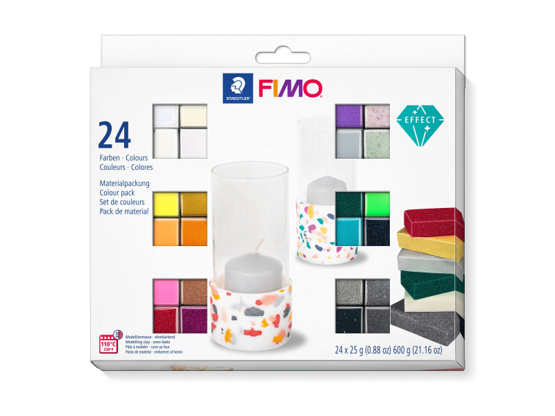 FIMO EFFECT Pâte à modeler, kit de 24