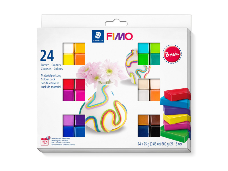 FIMO SOFT Pâte à modeler 'Basic', kit de 24