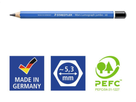 STAEDTLER Crayon graphite Mars Lumograph jumbo, dureté: 6B