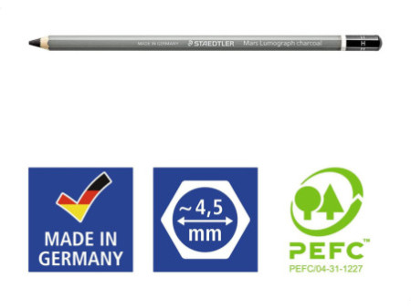 STAEDTLER Crayon au fusain Mars Lumograph charcoal, dureté:H
