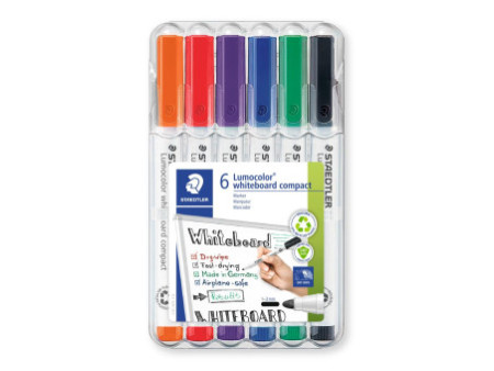 STAEDTLER Marqueurs pour tableau blanc Lumocolor, étui de 6