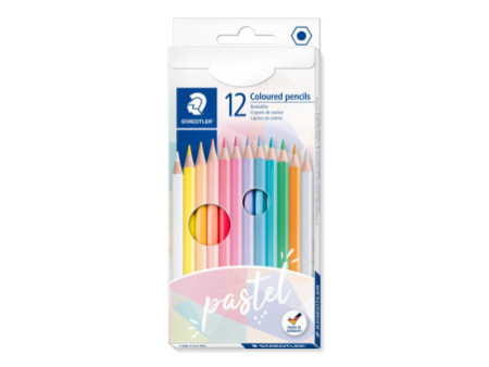 STAEDTLER Crayons de couleur pastel, étui carton de 12