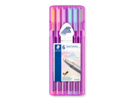 STAEDTLER Fineliner triplus pastel, étui de 6