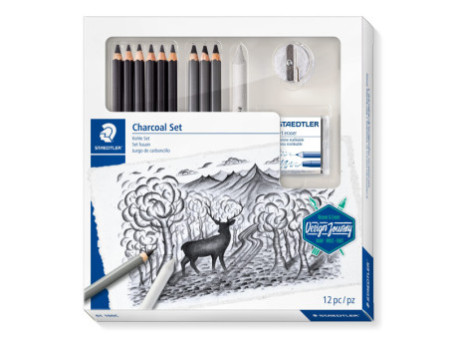 STAEDTLER Kit de dessin/ de fusains Charcoal Design Journey